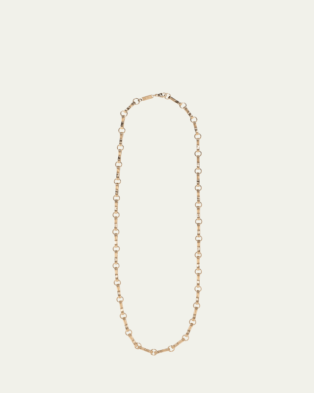 18K Yellow Gold Large Motif Double-Link Chain Necklace, 20"